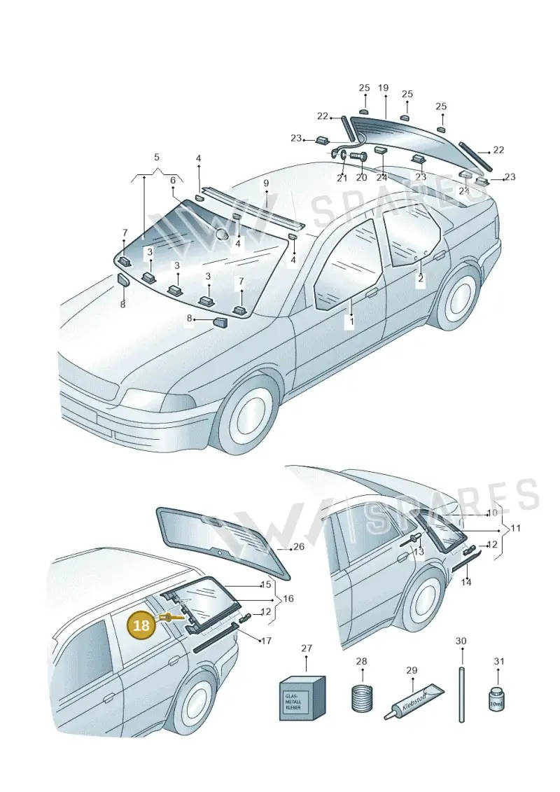 N90437601 — Audi RS4 AV. QU. (2000-2001) diagram 157845000, position 18