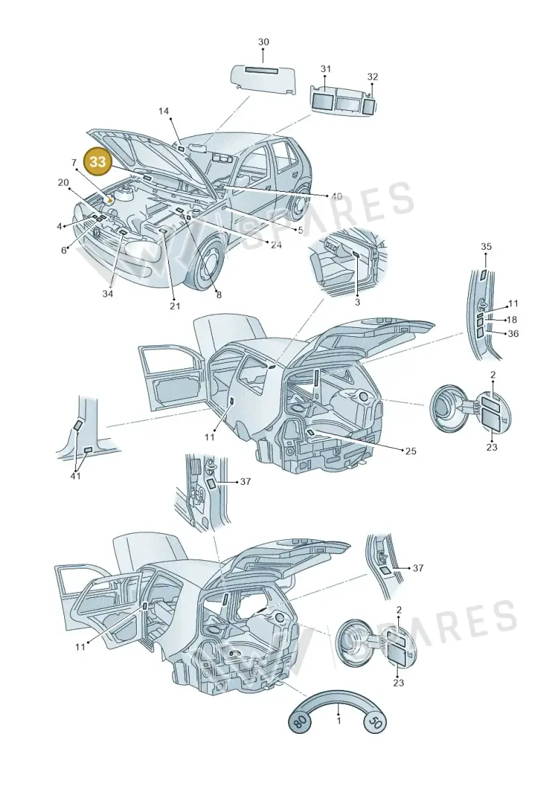 N90437601 — SEAT Ibiza Reference (2011-2012) diagram 203010000, position 33