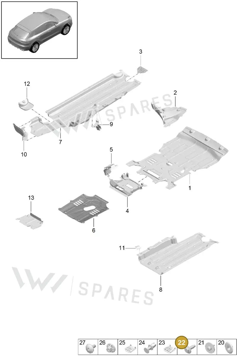 N90438805 — Porsche Macan (2018-2022) diagram p52801700, position 22