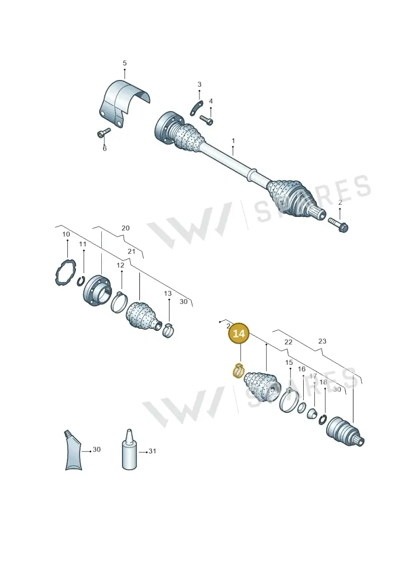 N90442501 — Volkswagen Beetle (2016-2019) diagram 658407220, position 14