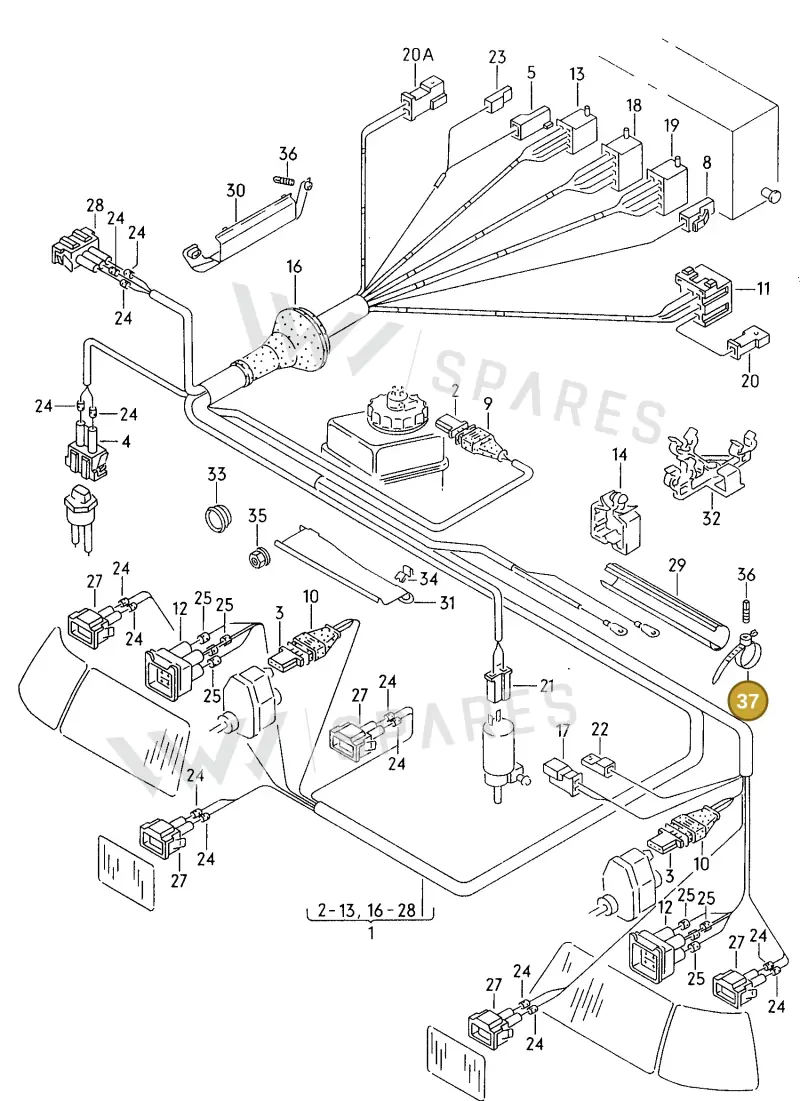 N90444901 — Volkswagen Passat (1991-1993) diagram 122192000, position 37