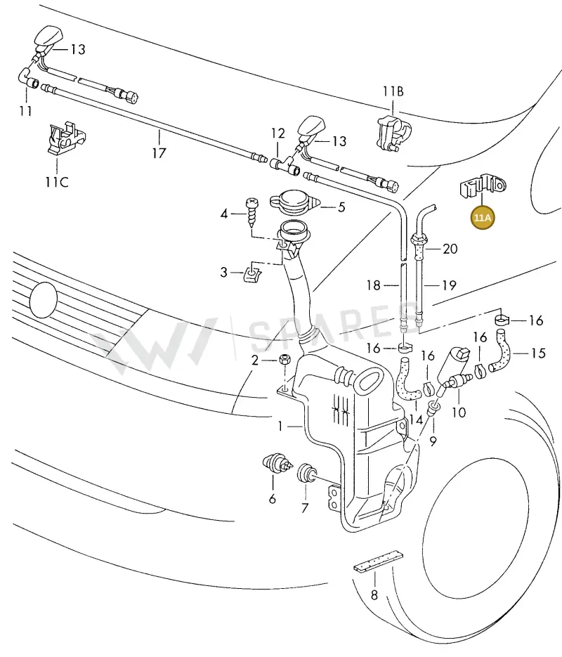 N90444901 — SEAT ALHAMBRA (1996-2000) diagram 162955250, position 11A