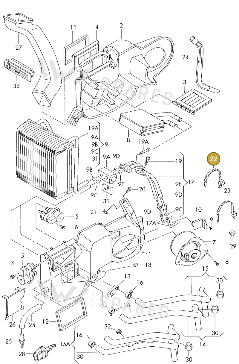 N90444901 — SEAT ALHAMBRA (1996-2000) diagram 192820430, position 22