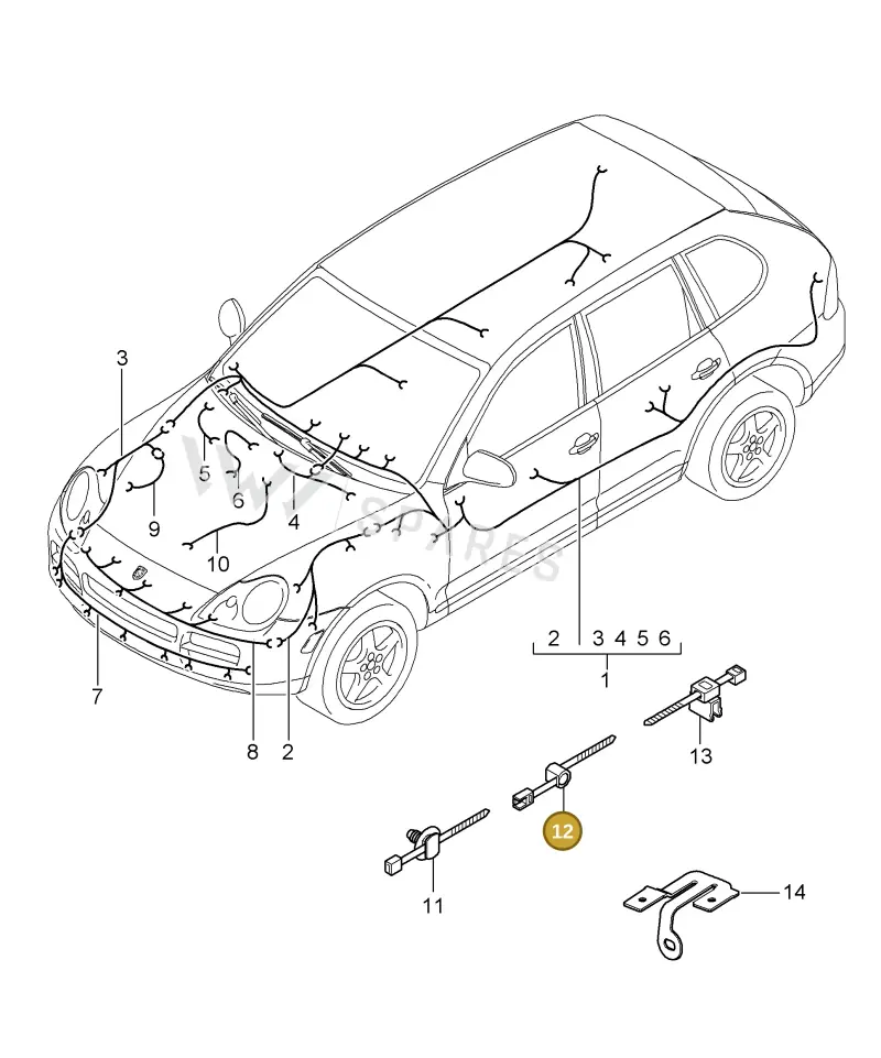 N90444901 — Porsche Cayenne (2002-2006) diagram p24902010, position 12