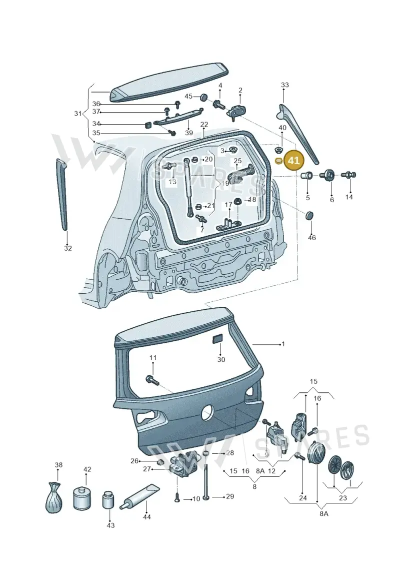 N90450201 — Volkswagen Golf 1.6 (2015-2019) diagram 867827100, position 41