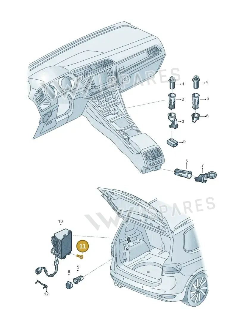 N90455206 — Volkswagen Touran 2,0 BlueMotion (2015-2024) diagram 869919200, position 11