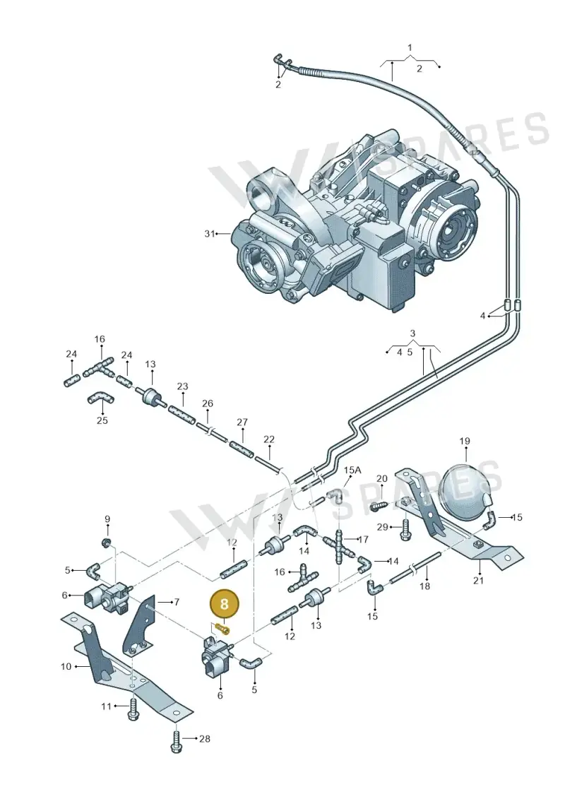 N90455603 — Volkswagen Transp. caravelle (2011-2015) diagram 410525200, position 8