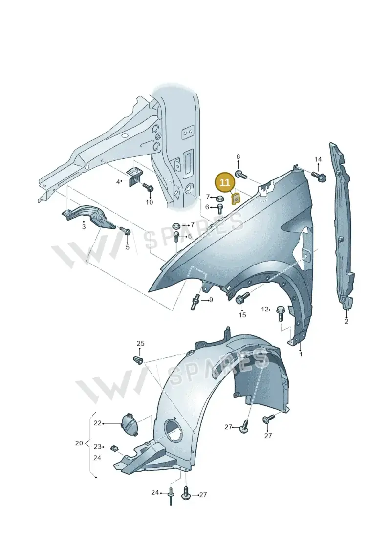 N90455902 — Volkswagen T-Cross 1,0 (2018-2024) diagram 587821000, position 11