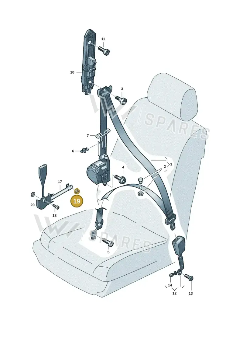 N90456002 — Volkswagen Taigo (2021-2024) diagram 837857601, position 19