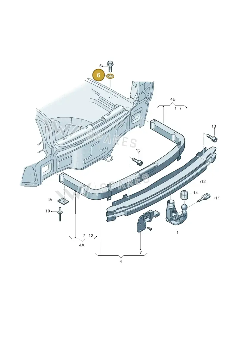 N90476902 — Audi A5 Sportback (2011-2017) diagram 249804500, position 6