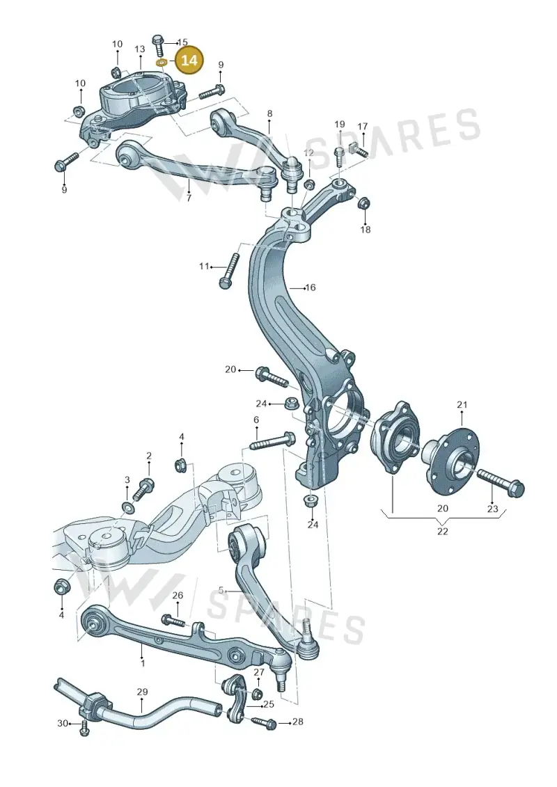 N90476902 — Audi A8/S8/qu. lang    08> (2007-) diagram 291407050, position 14