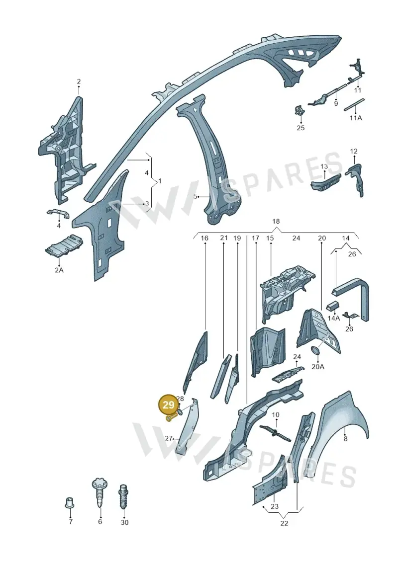 N90477302 — Audi A8 (2013-2018) diagram 696809000, position 29