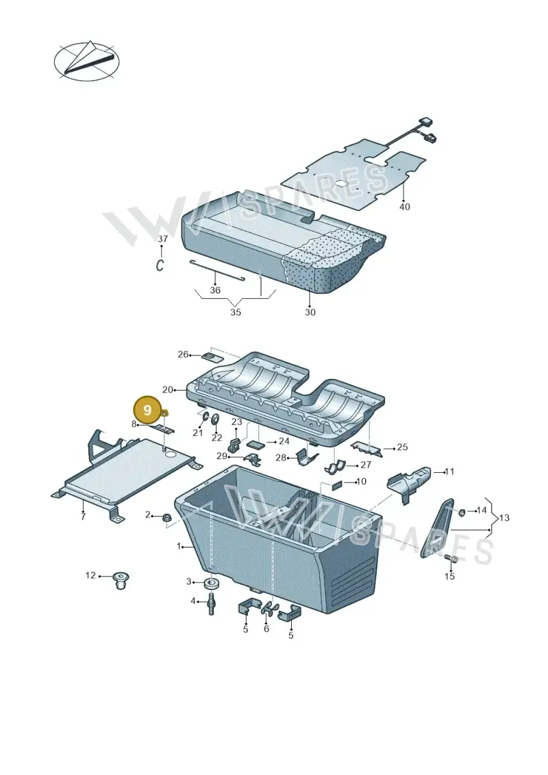 N90477302 — Volkswagen Caravelle (2019-2024) diagram 861881100, position 9