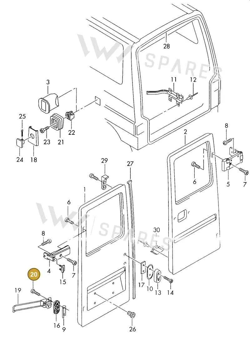 N90478601 — Volkswagen LT, LT 4X4 (2003-2006) diagram 176827500, position 20