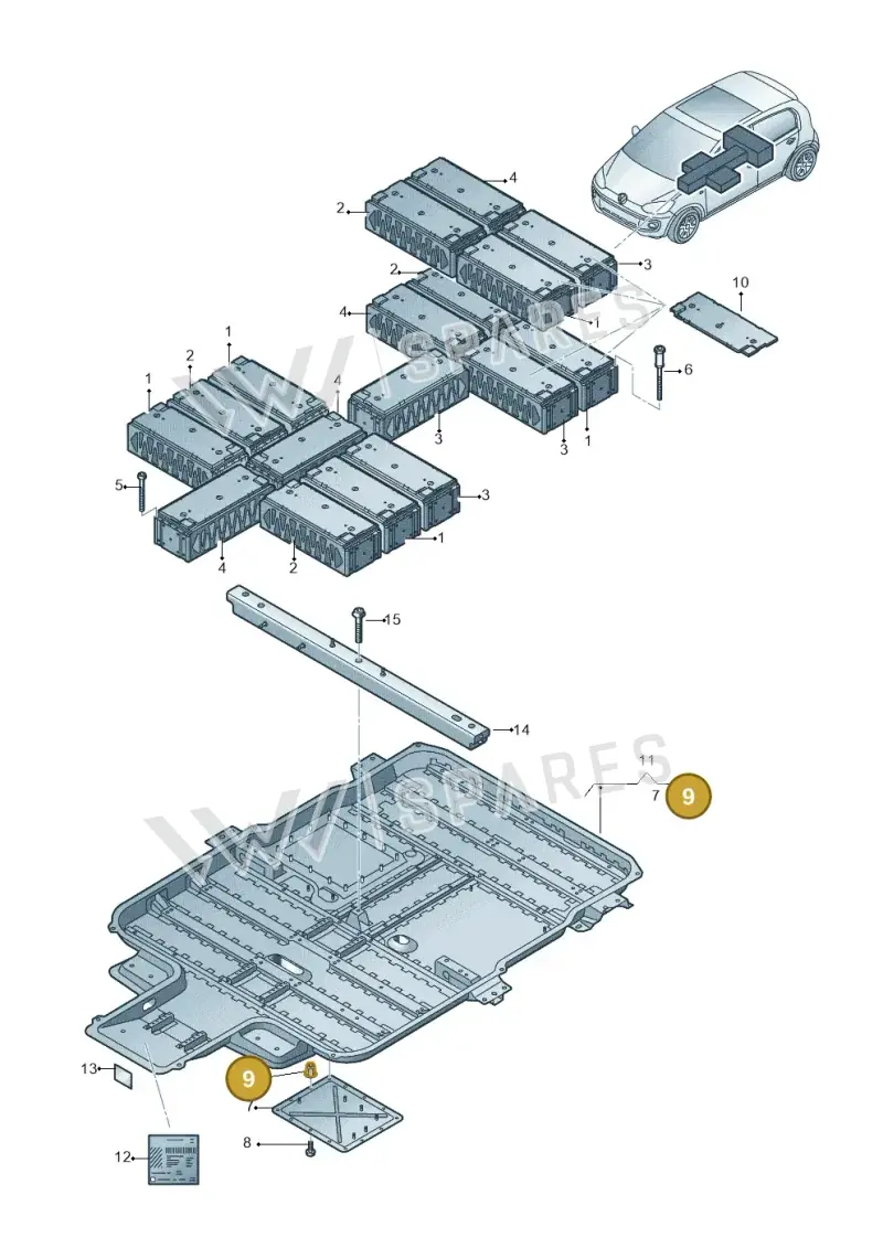 N90479203 — Volkswagen E-up! (2016-2023) diagram 772915600, position 9