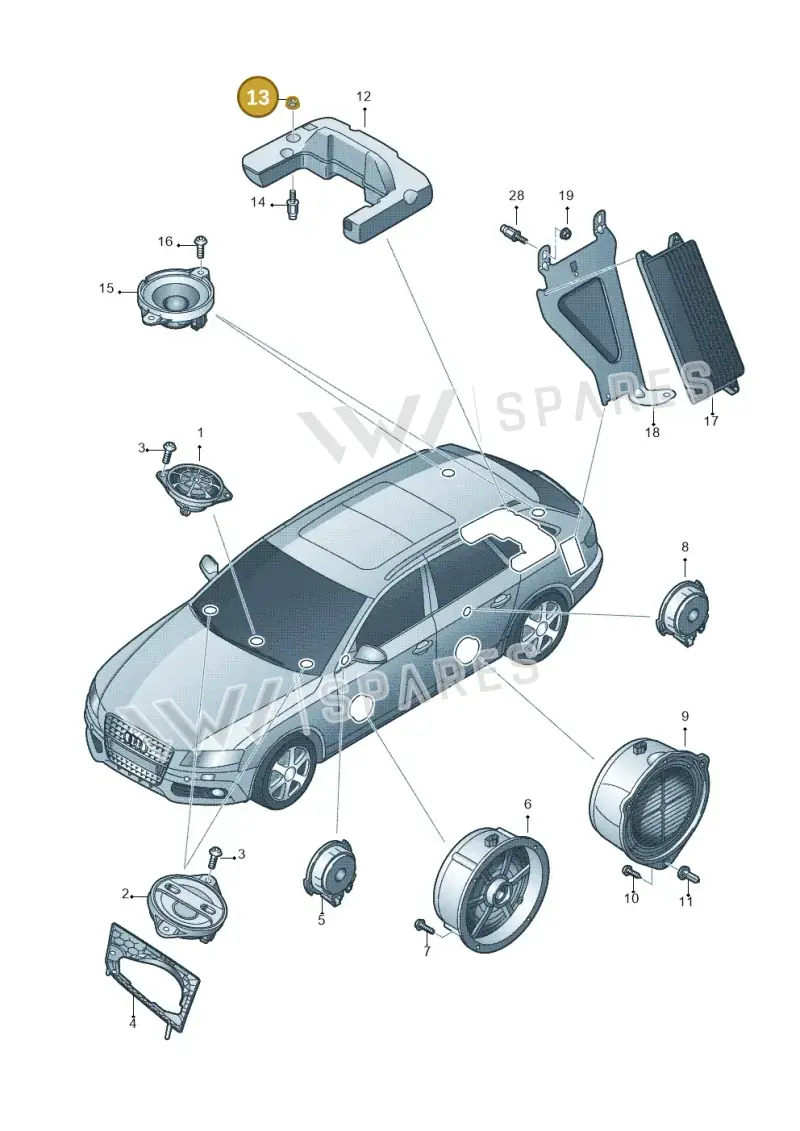 N90486102 — Audi RS4 Av. qu. 4.2 (2012-2015) diagram 673035350, position 13