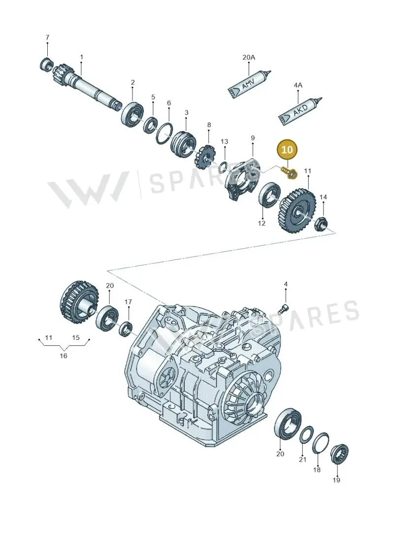 N90495901 — Volkswagen SHARAN/4MOTION (2005-) diagram 117323700, position 10