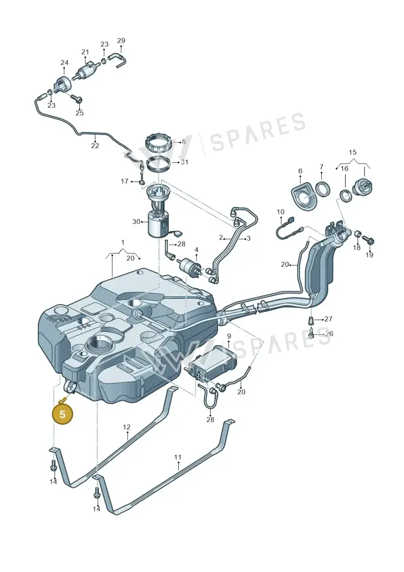 N90496802 — Volkswagen Caddy kombi (2015-2020) diagram 866201400, position 5