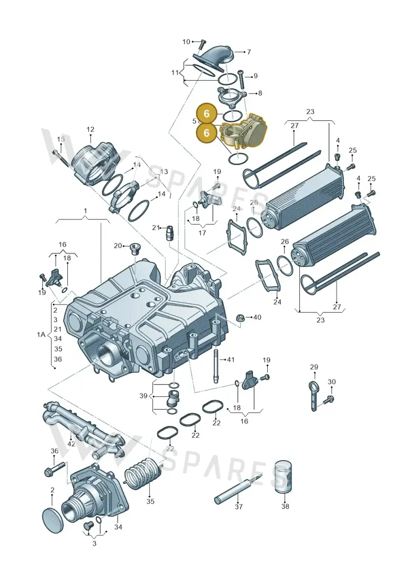 N90521604 — Volkswagen Touareg BlueMotion (2014-2018) diagram 648145350, position 6