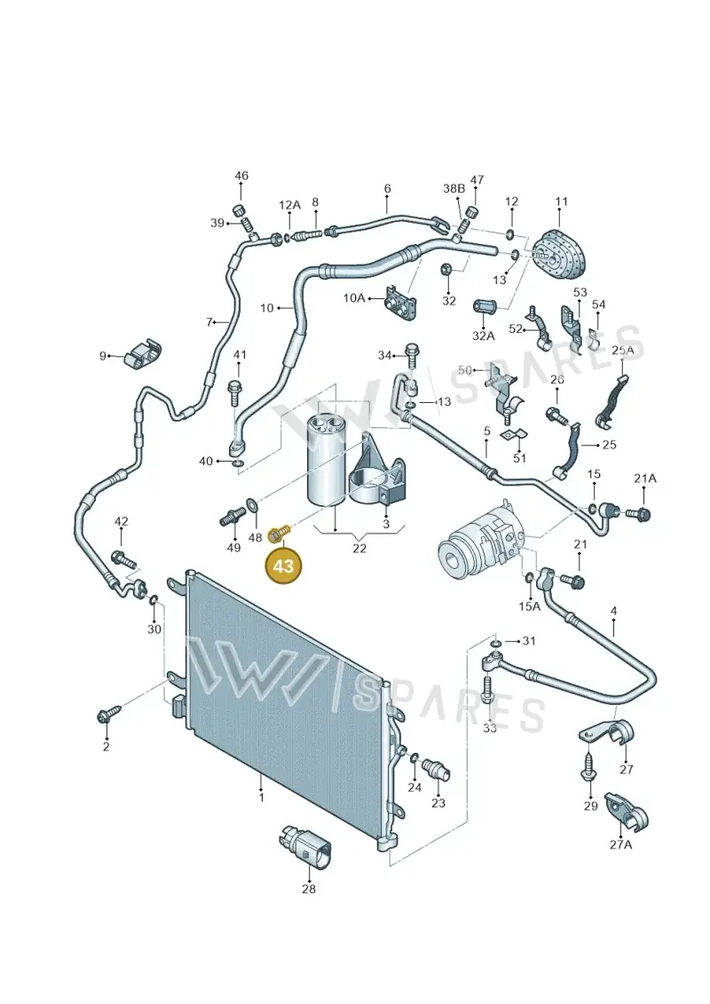 N90523802 — Audi A4/S4/Av./qu. (2001-2004) diagram 249260410, position 43