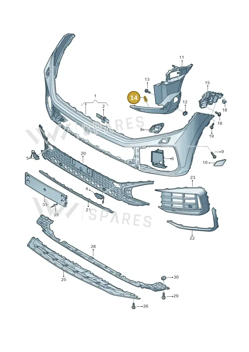 N90531902 — Volkswagen Touareg (2017-2023) diagram 439807020, position 14