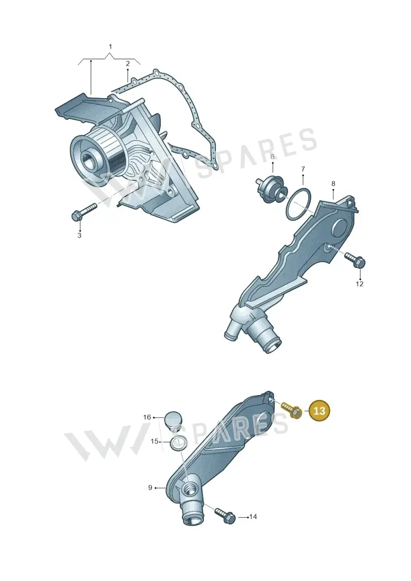 N90533003 — Volkswagen PASSAT/4MOTION/W8 (2002-2005) diagram 218121150, position 13