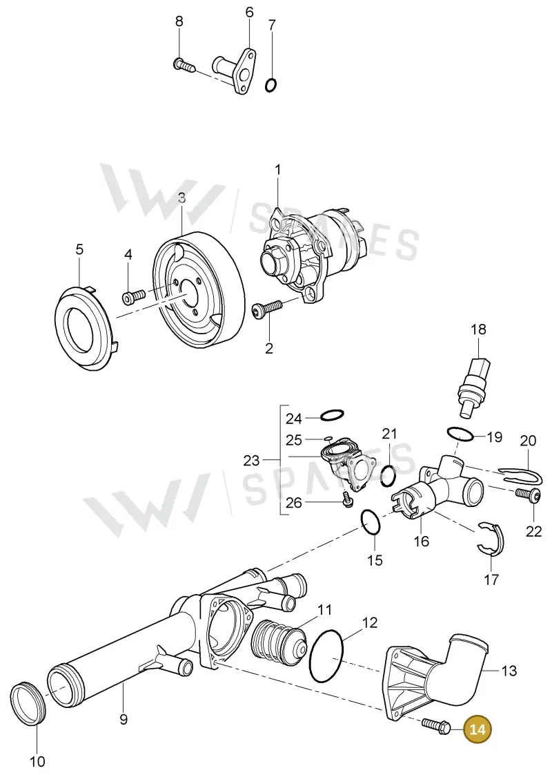 N90533003 — Porsche Cayenne (2007-2010) diagram p31105005, position 14