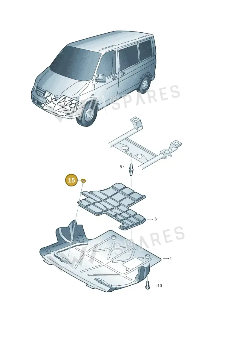 N90533301 — Volkswagen Transport. multivan (2019-2024) diagram 410805100, position 15