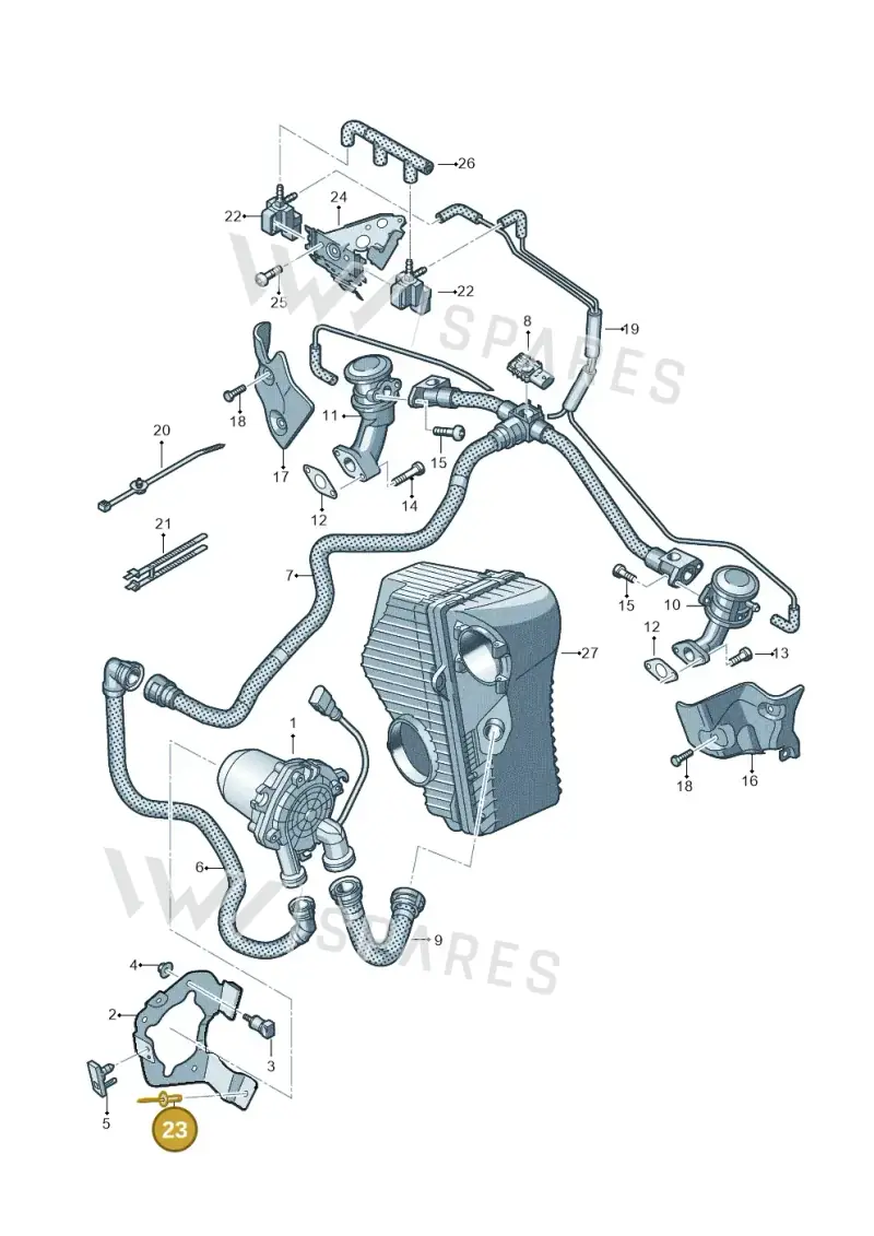 N90535201 — Volkswagen Touareg BlueMotion (2014-2018) diagram 693131000, position 23