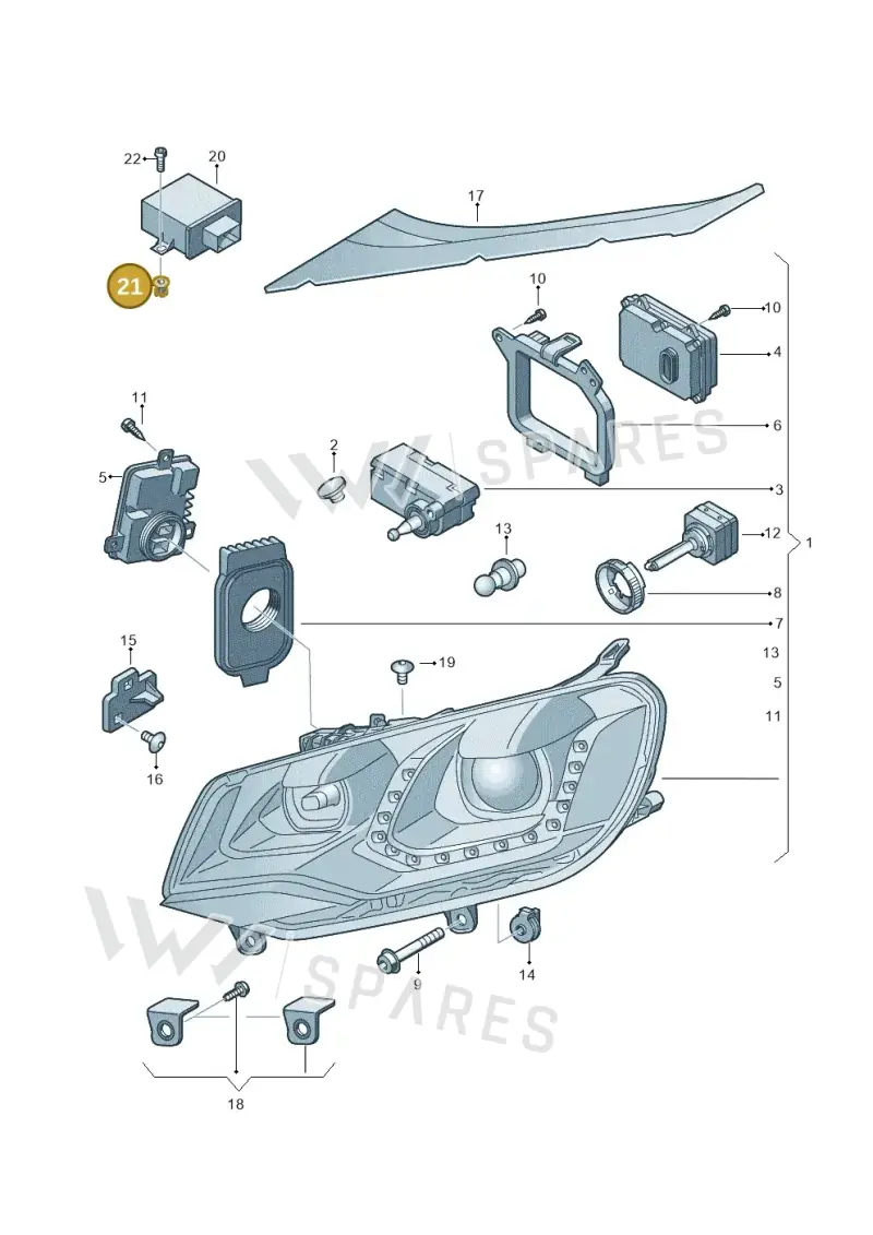 N90536701 — Volkswagen Touareg (2012-2014) diagram 693941210, position 21