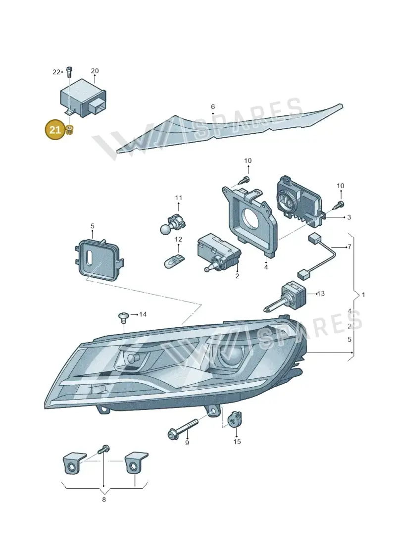 N90536701 — Volkswagen Touareg BlueMotion (2014-2018) diagram 787941000, position 21