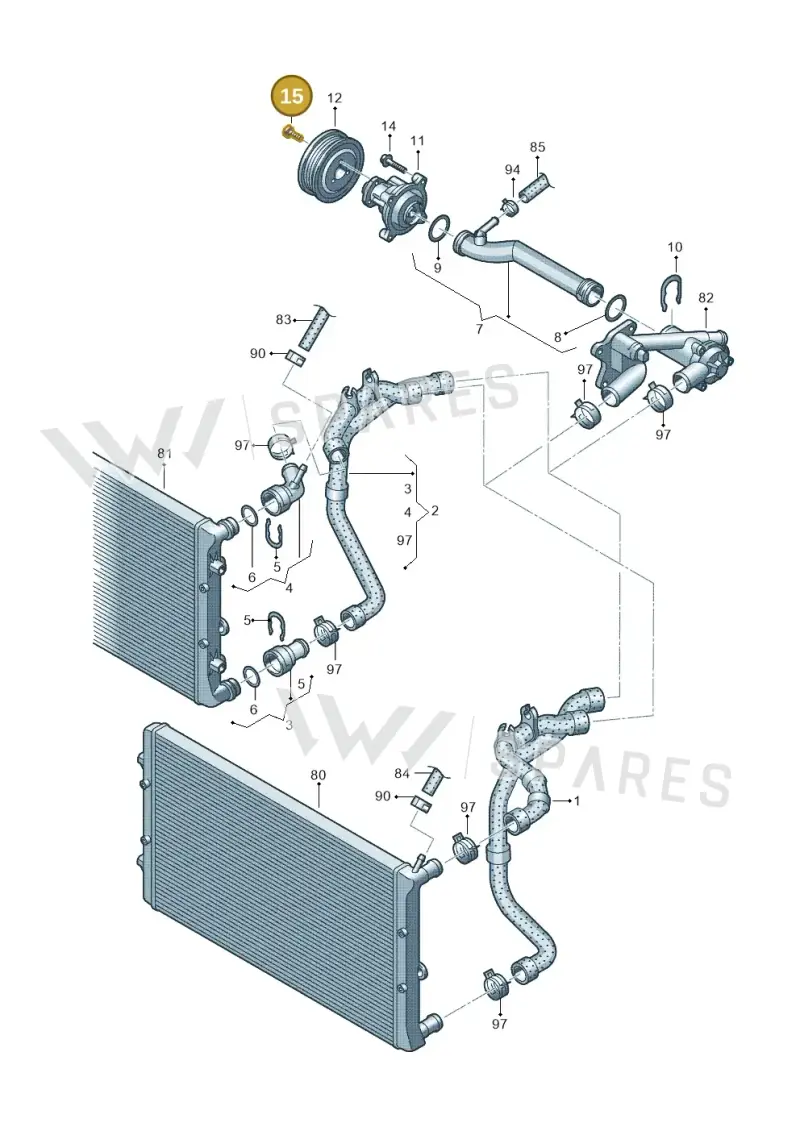 N90544203 — Volkswagen Polo (2012-2014) diagram 672121120, position 15