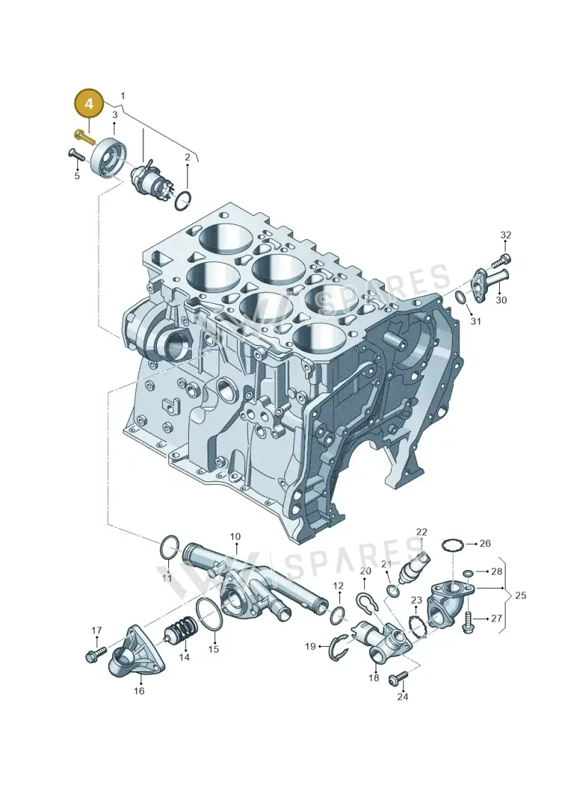 N90544203 — Volkswagen Touareg BlueMotion (2014-2018) diagram 693121100, position 4