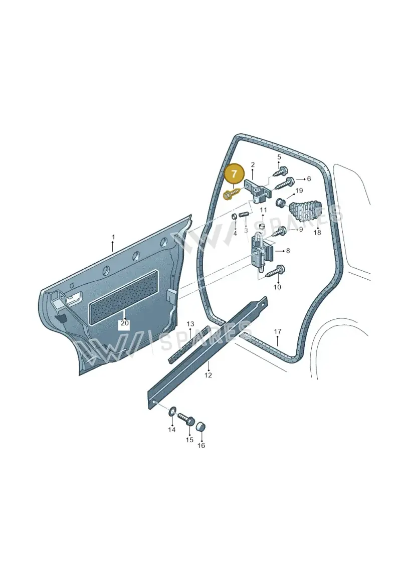 N90556401 — Audi A3/S3/QUATTRO (2000-2003) diagram 201833100, position 7