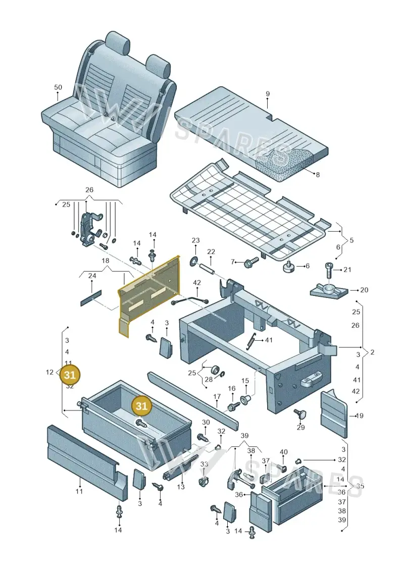 N90562401 — Volkswagen Caravelle (2019-2024) diagram 452067300, position 31