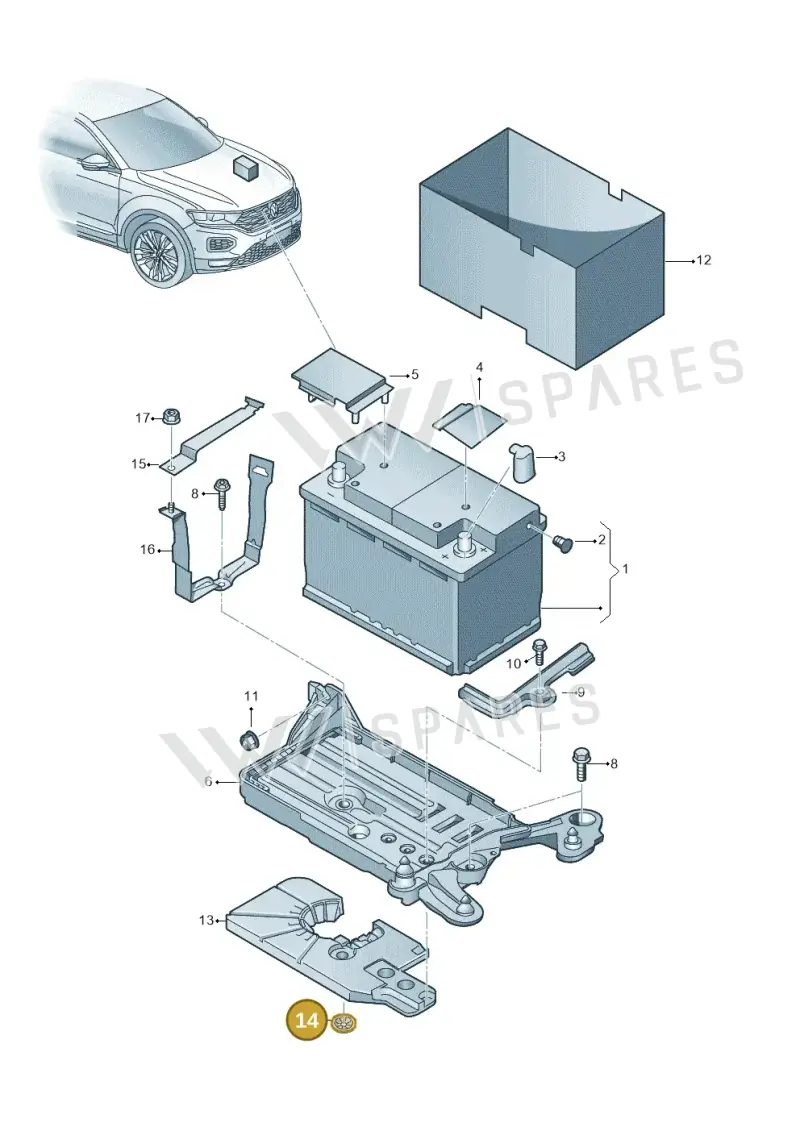 N90577001 — Volkswagen T-Roc convertible 1.5 (2019-2024) diagram 813915000, position 14