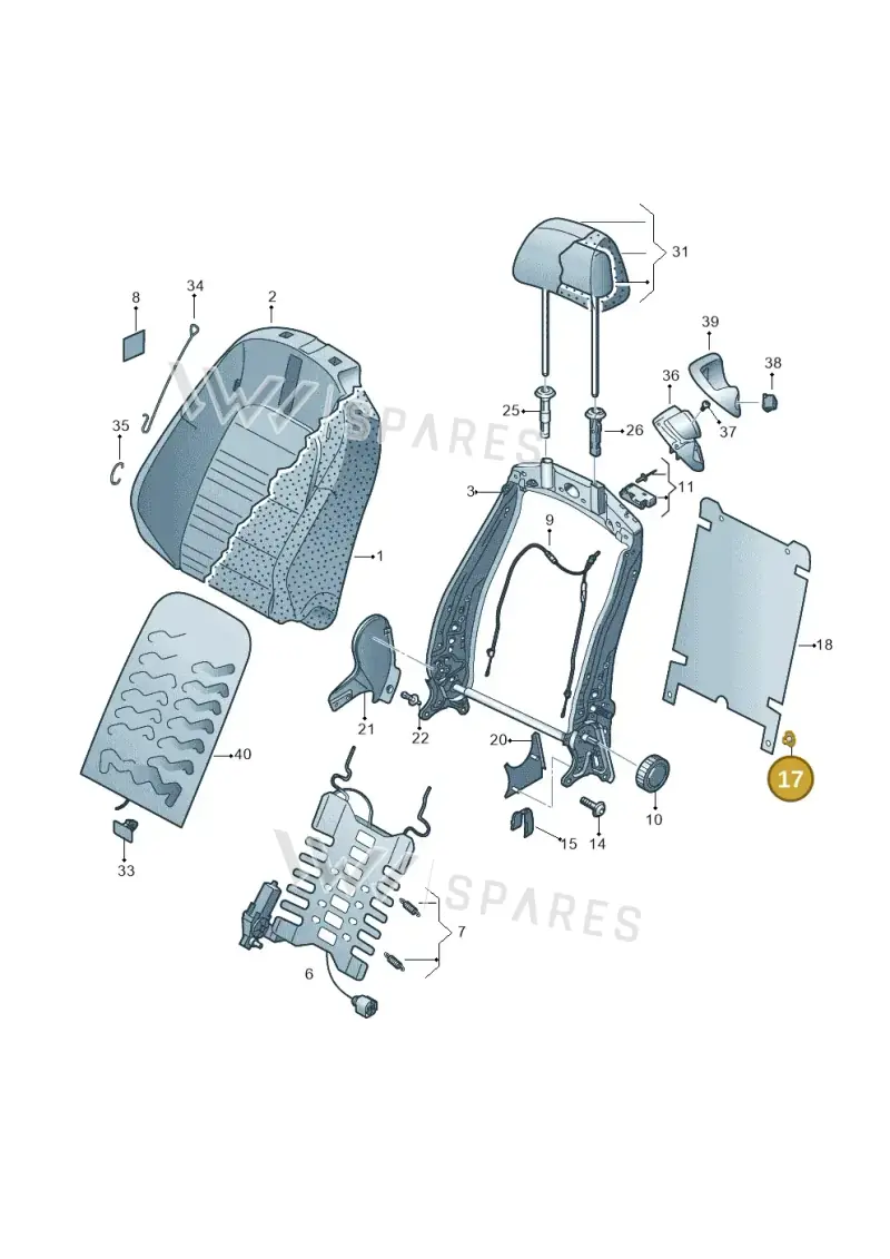 N90584101 — Volkswagen Scirocco 2.0 (2014-2017) diagram 651881500, position 17
