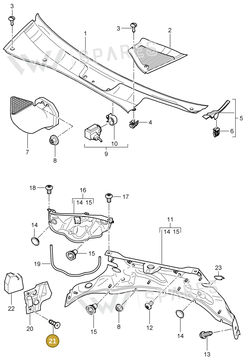 N90584101 — Porsche Cayenne (2007-2010) diagram p31813090, position 21