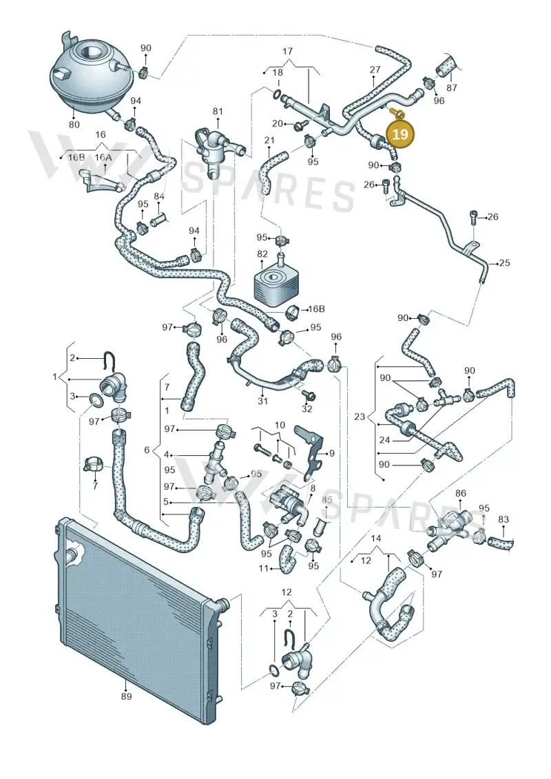 N90588202 — Volkswagen Golf Cabriolet (2011-2016) diagram 718121500, position 19
