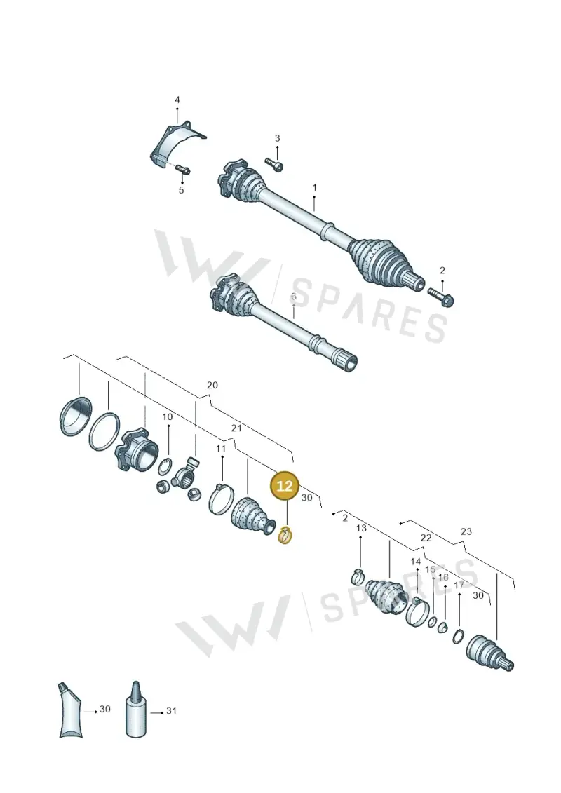 N90598701 — Volkswagen PASSAT/4MOTION/W8 (2002-2005) diagram 221407230, position 12