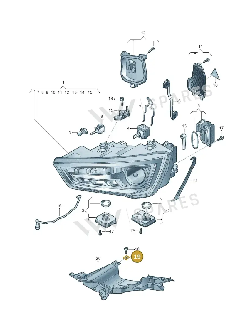 N90609102 — Audi A1 Sportback (2014-2018) diagram 792941050, position 19