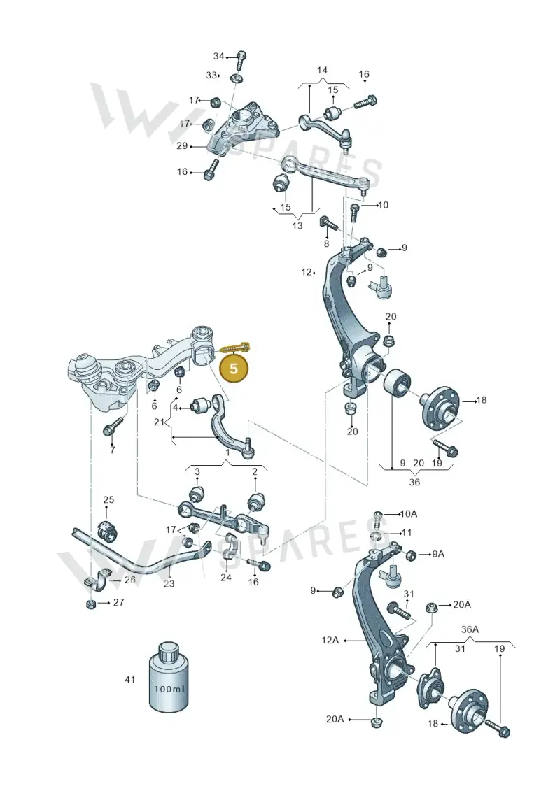 N90625902 — Volkswagen PASSAT/4MOTION/W8 (2002-2005) diagram 195407000, position 5