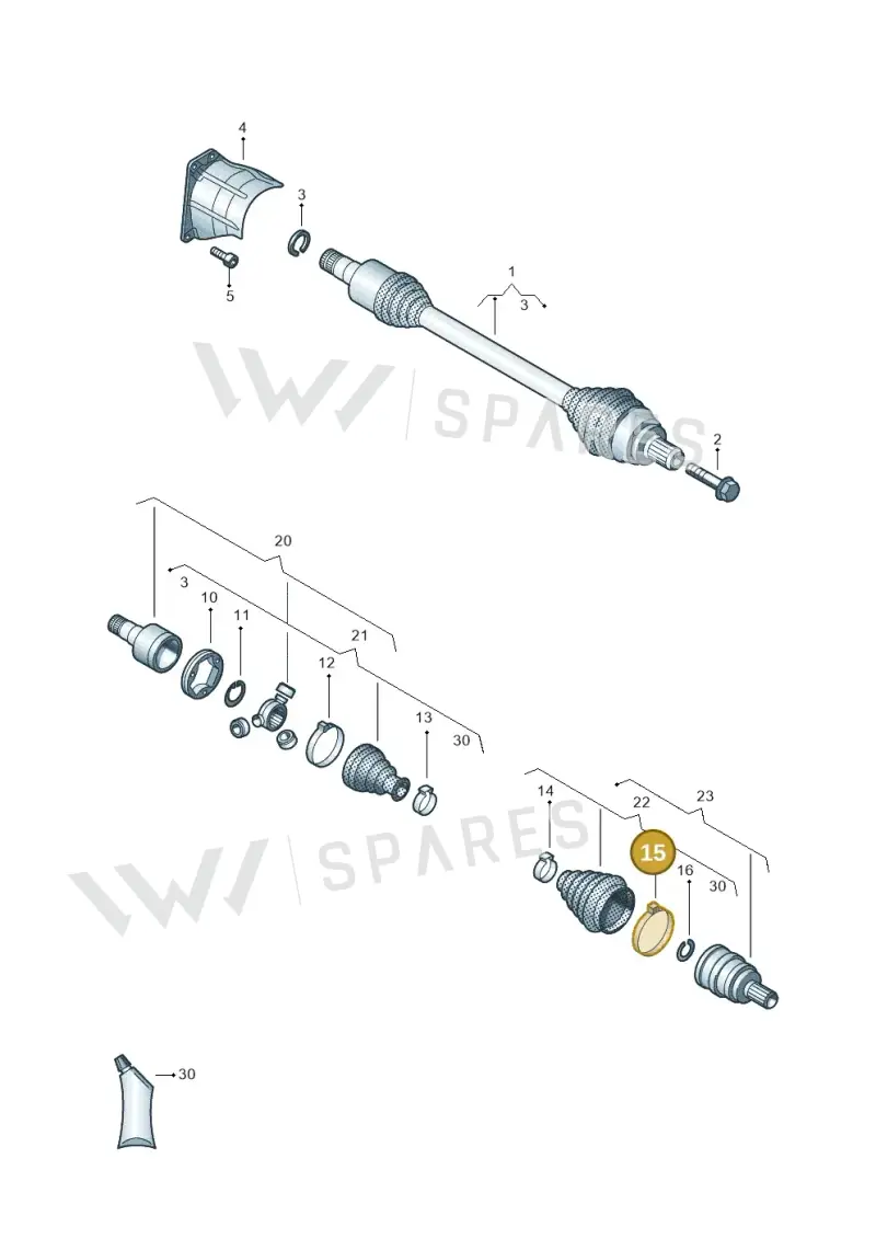 N90630701 — Volkswagen Golf 1.6 (2015-2019) diagram 460407600, position 15