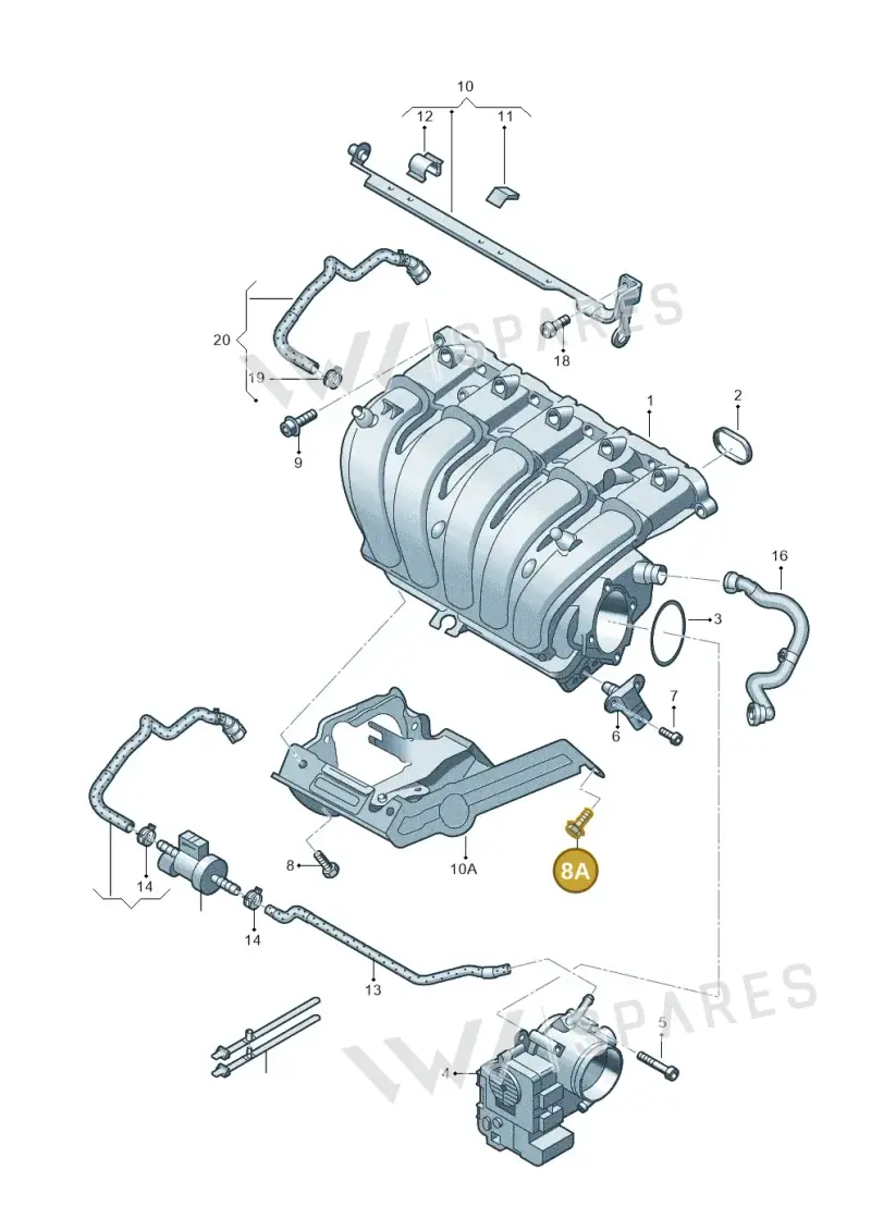 N90630903 — Volkswagen Golf (2011-2013) diagram 649133370, position 8A