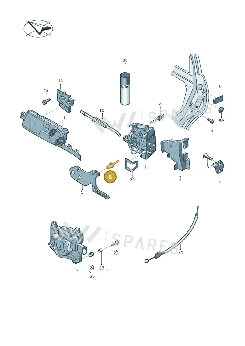 N90634901 — Volkswagen Phaeton 4motion (2008-2010) diagram 258837000, position 6
