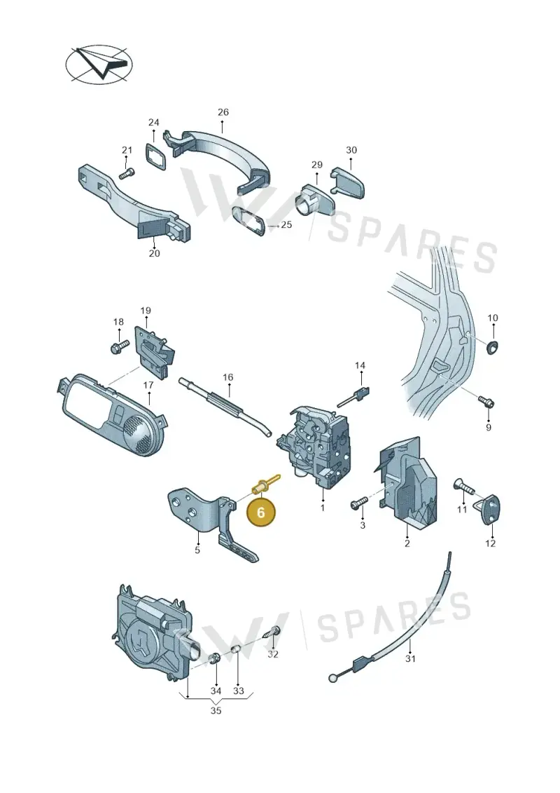 N90634901 — Volkswagen Phaeton 4motion (2010-2016) diagram 258839000, position 6