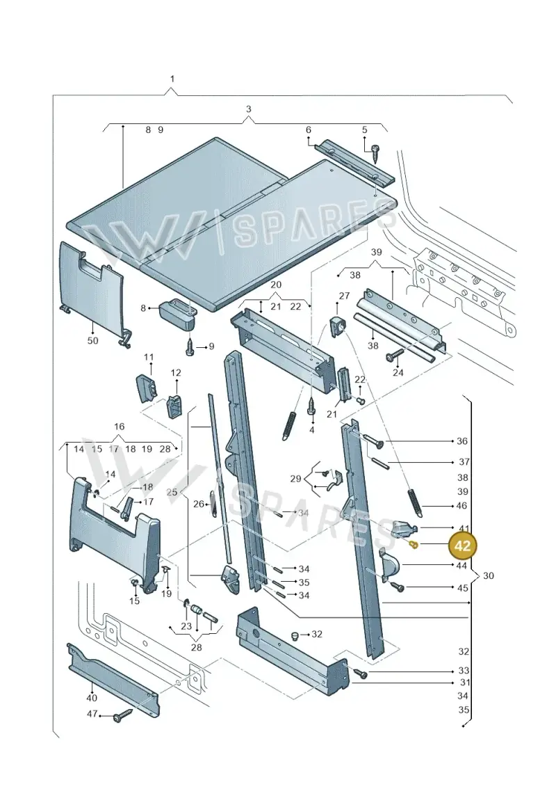 N90634901 — Volkswagen Transport. multivan (2019-2024) diagram 410861300, position 42