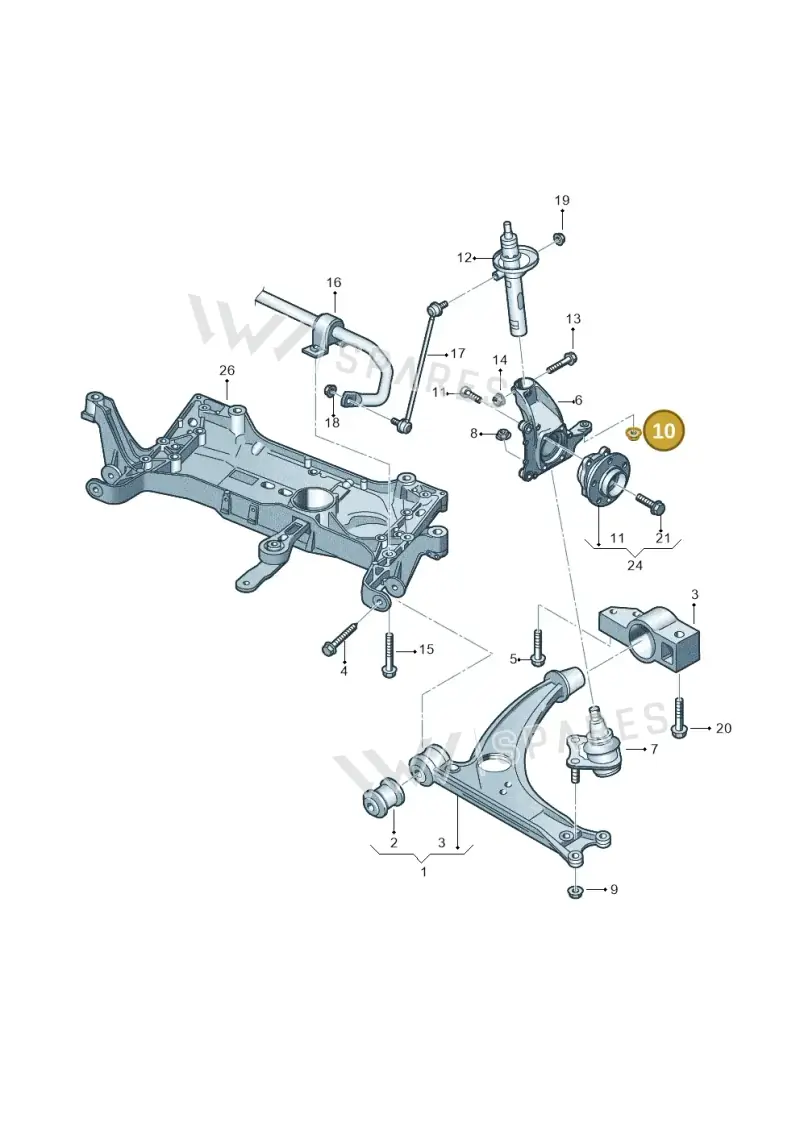 N90635001 — Volkswagen Tiguan 4Motion (2011-2018) diagram 460407000, position 10