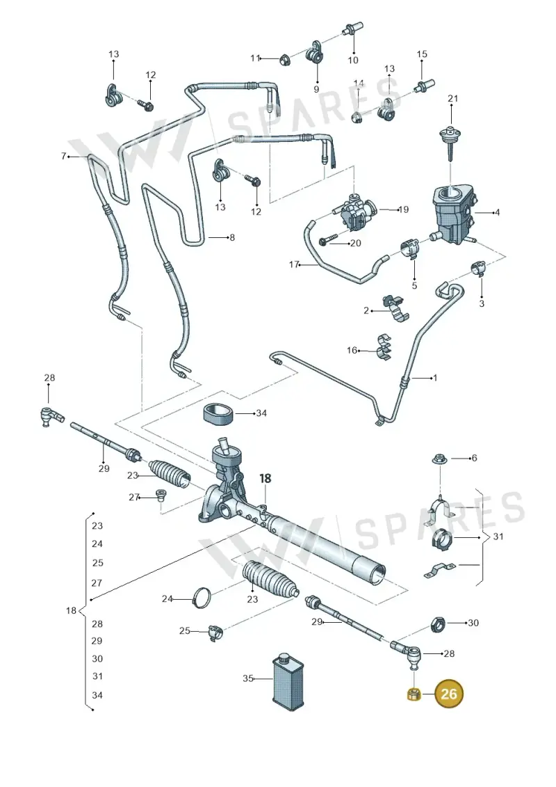 N90635001 — Volkswagen Jetta 2.0 (2015-2015) diagram 692422200, position 26