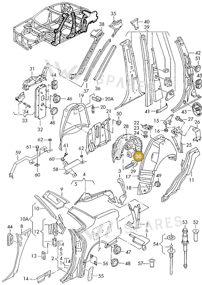 N90641901 — Audi A8 quattro (1999-2002) diagram 153809500, position 30